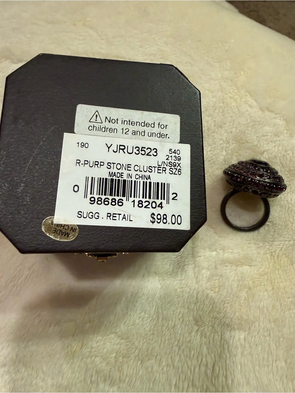 Juicy Couture Deep Purple Multi-Crystal Cocktail Ring